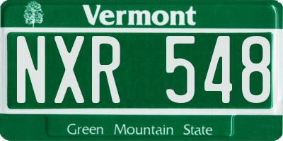 VT license plate NXR548
