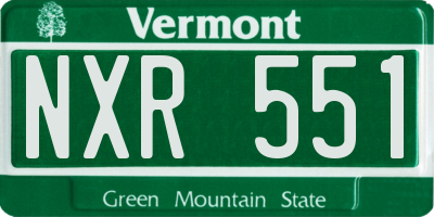 VT license plate NXR551