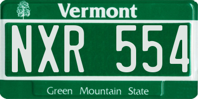VT license plate NXR554
