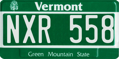 VT license plate NXR558