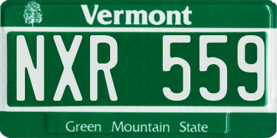 VT license plate NXR559