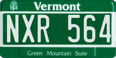VT license plate NXR564