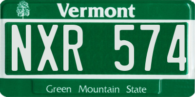 VT license plate NXR574