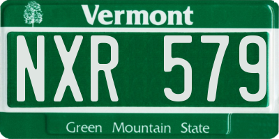 VT license plate NXR579
