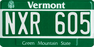 VT license plate NXR605