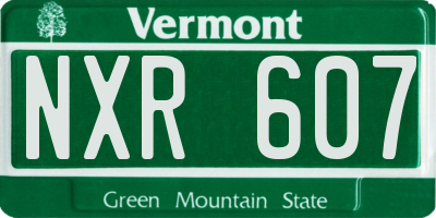 VT license plate NXR607