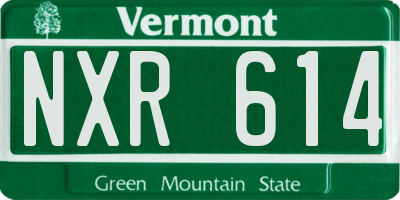 VT license plate NXR614