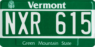 VT license plate NXR615