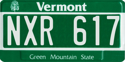 VT license plate NXR617