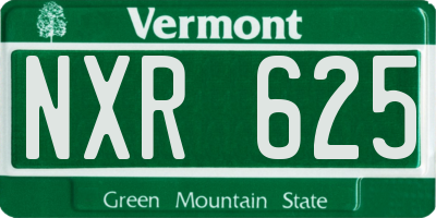VT license plate NXR625
