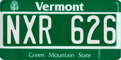 VT license plate NXR626