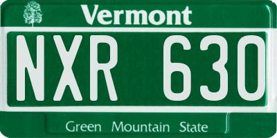 VT license plate NXR630