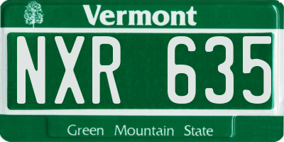 VT license plate NXR635