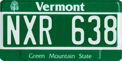 VT license plate NXR638