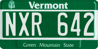 VT license plate NXR642