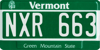 VT license plate NXR663