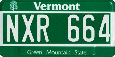 VT license plate NXR664