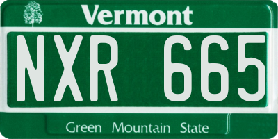 VT license plate NXR665