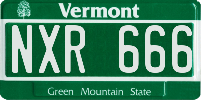 VT license plate NXR666
