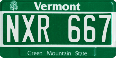 VT license plate NXR667