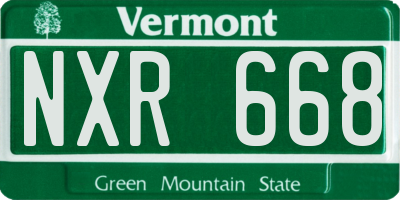 VT license plate NXR668