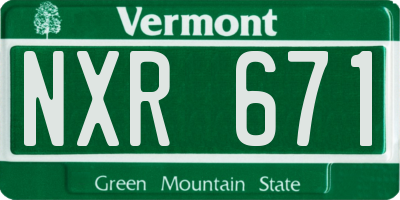 VT license plate NXR671