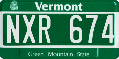 VT license plate NXR674