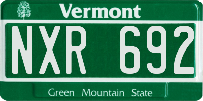 VT license plate NXR692
