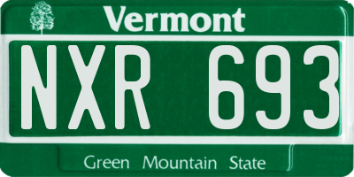 VT license plate NXR693