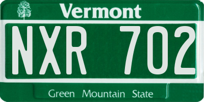 VT license plate NXR702