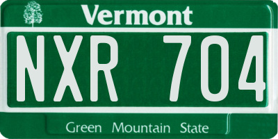 VT license plate NXR704