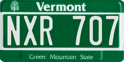VT license plate NXR707