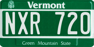 VT license plate NXR720