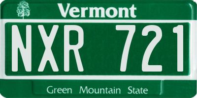 VT license plate NXR721