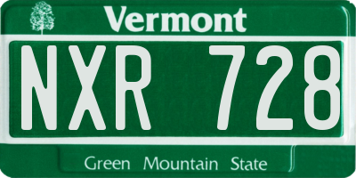 VT license plate NXR728