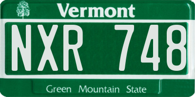 VT license plate NXR748