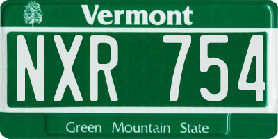 VT license plate NXR754