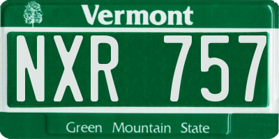 VT license plate NXR757