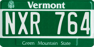 VT license plate NXR764