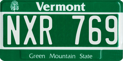 VT license plate NXR769