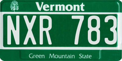 VT license plate NXR783