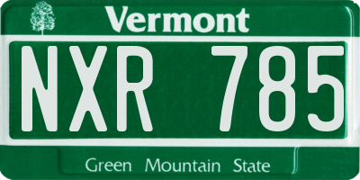 VT license plate NXR785