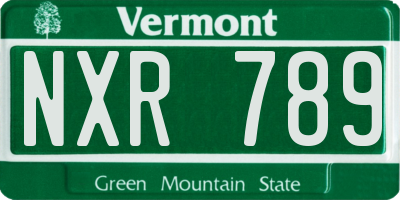 VT license plate NXR789