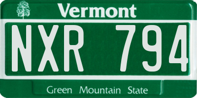 VT license plate NXR794