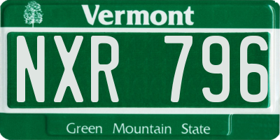 VT license plate NXR796