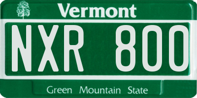 VT license plate NXR800