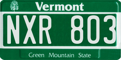 VT license plate NXR803