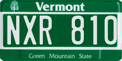 VT license plate NXR810