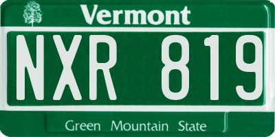 VT license plate NXR819