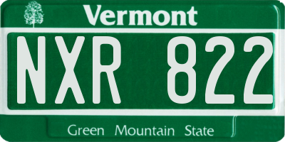 VT license plate NXR822